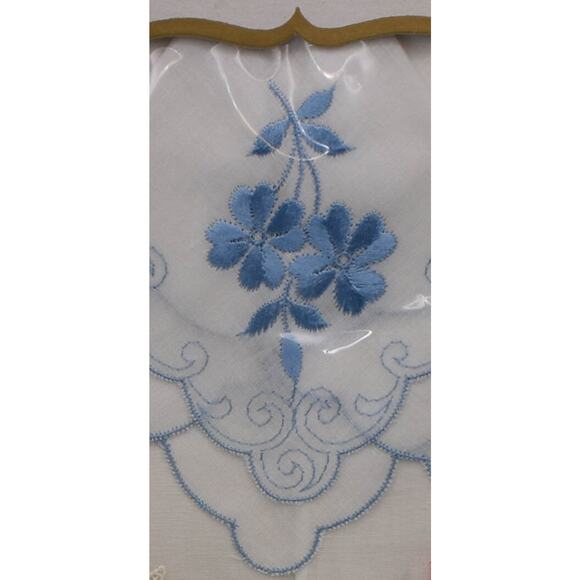 1960s NOS Boxed 3 pc Set Embroidered Applique Floral Pattern Handkerchief Hanky - Picture 2 of 6